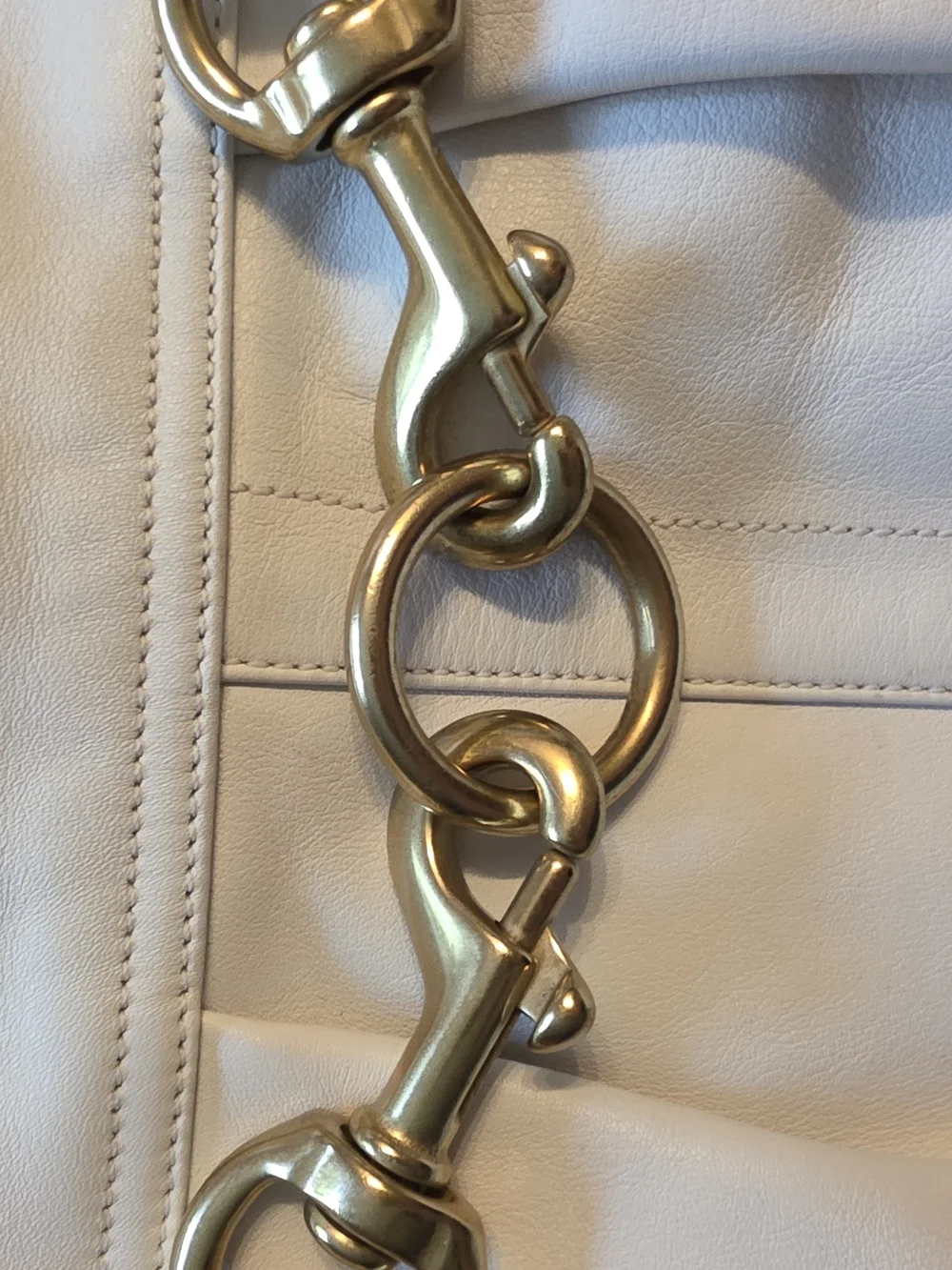 Coach White Leather Hobo with Gold Hardware